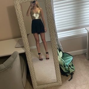 Black and gold romper